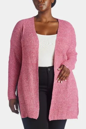 Marled Knit High Slit Cardigan