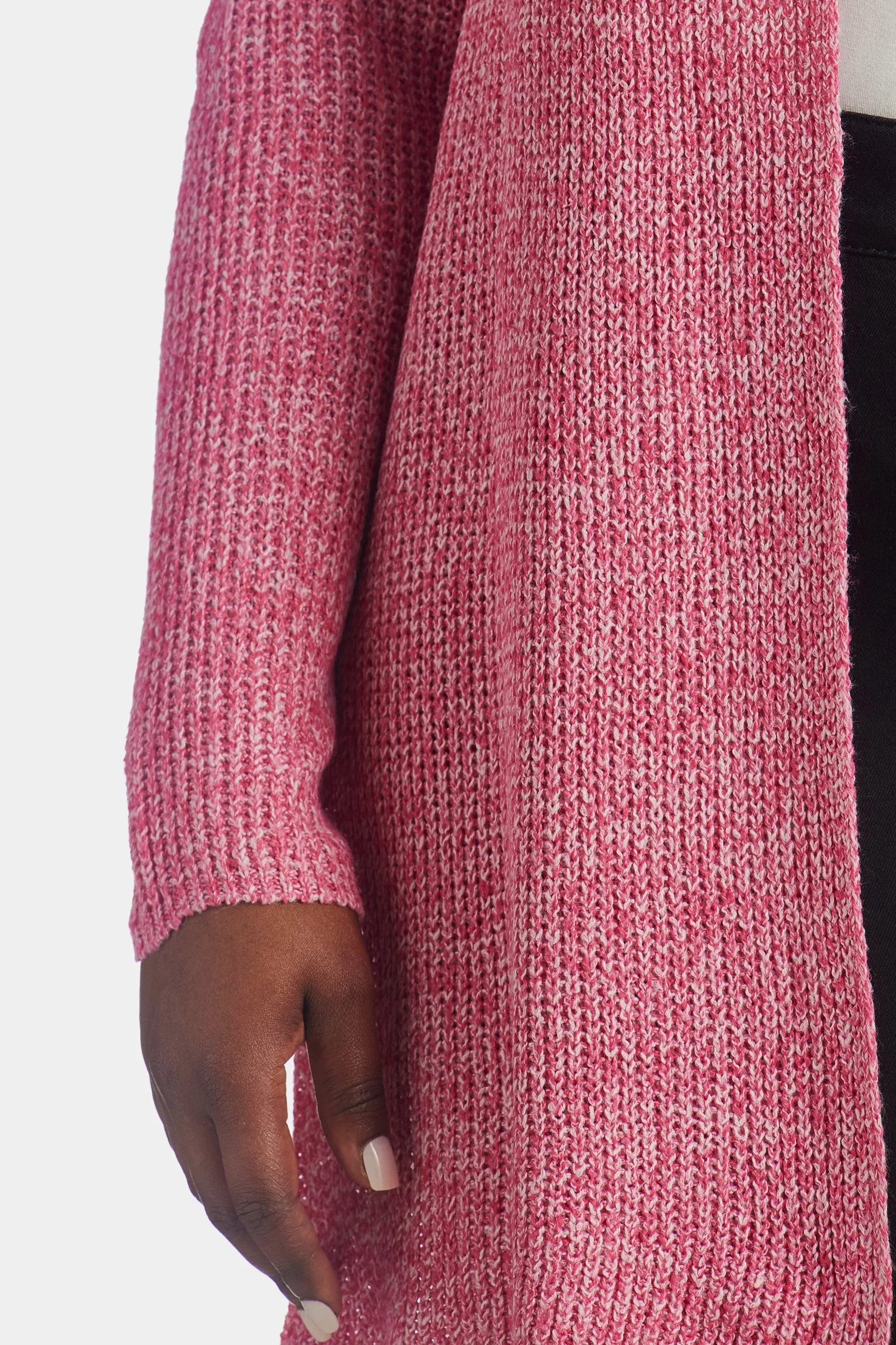 Marled Knit High Slit Cardigan