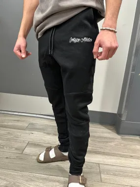 Members Only Black Script Joggers