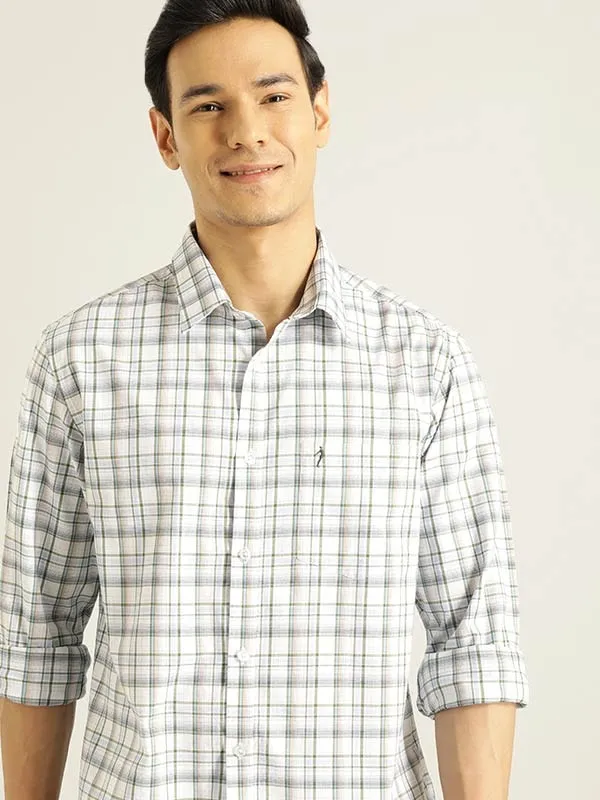 Men Checked Full Sleeve Cotton Blend Shirt