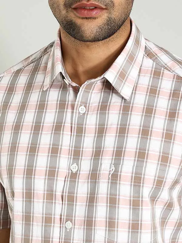 Men Checked Half Sleeve Cotton Shirt