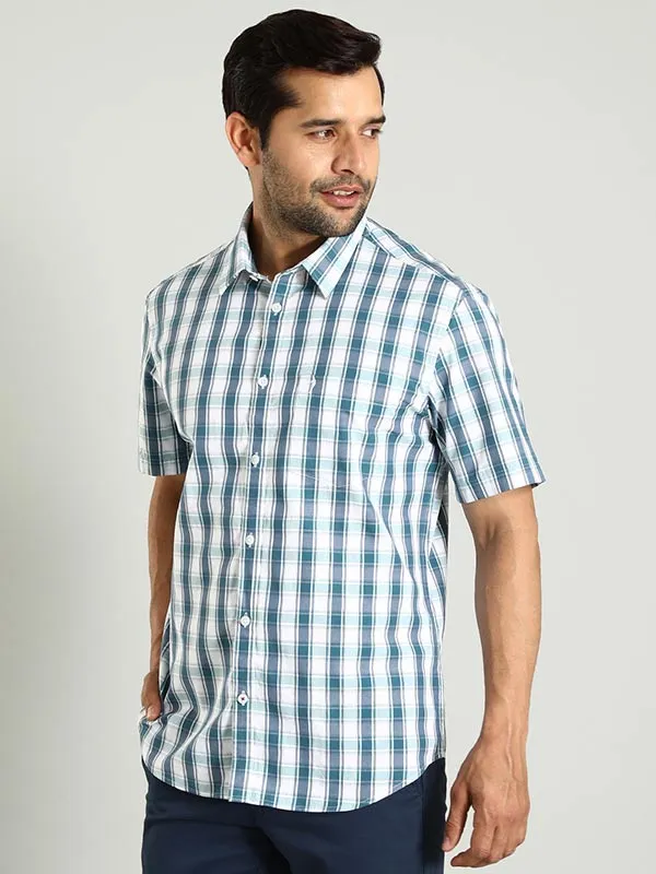 Men Checked Half Sleeve Cotton Shirt