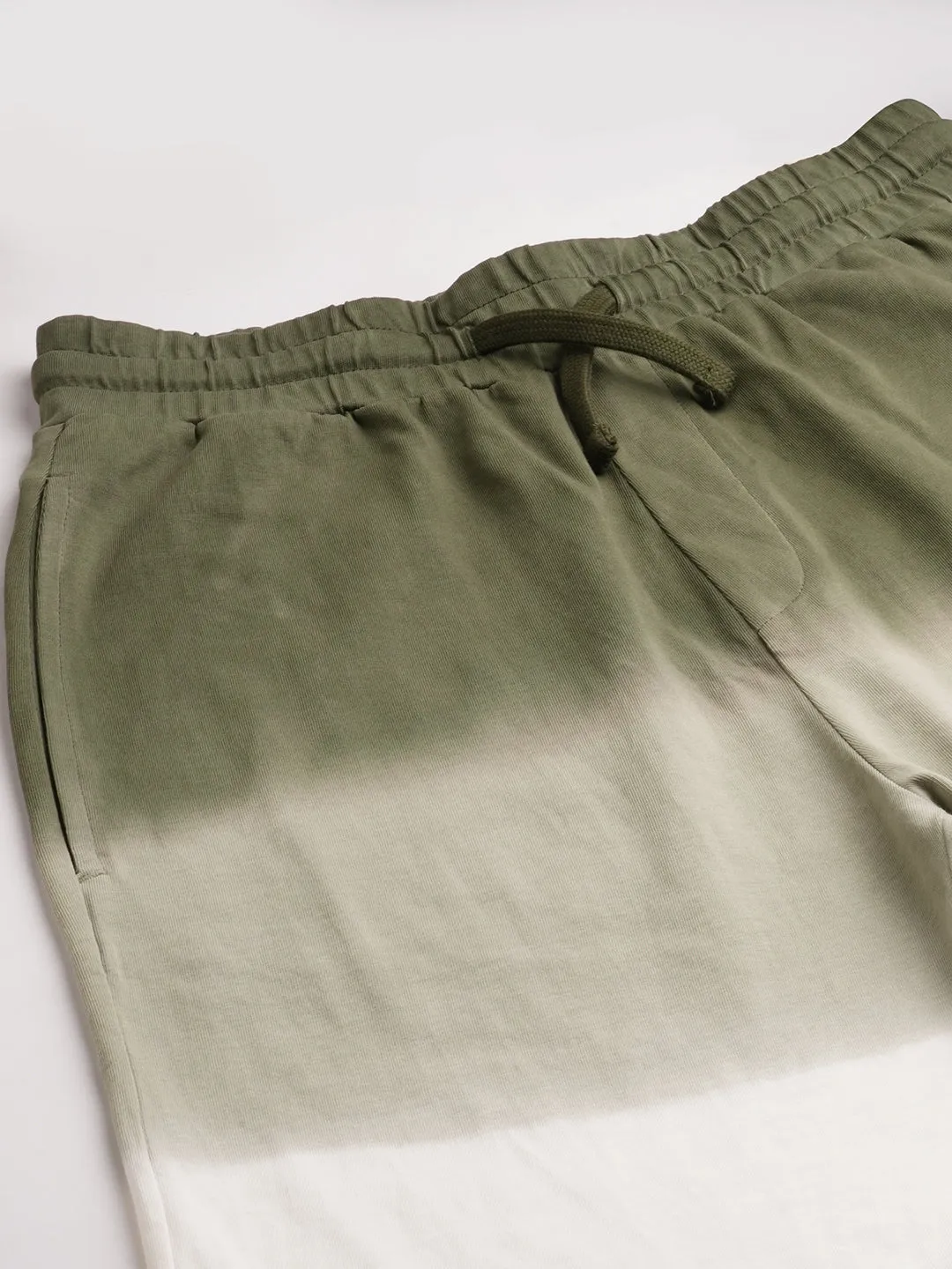 Men's Olive Cotton Regular Fit Shorts