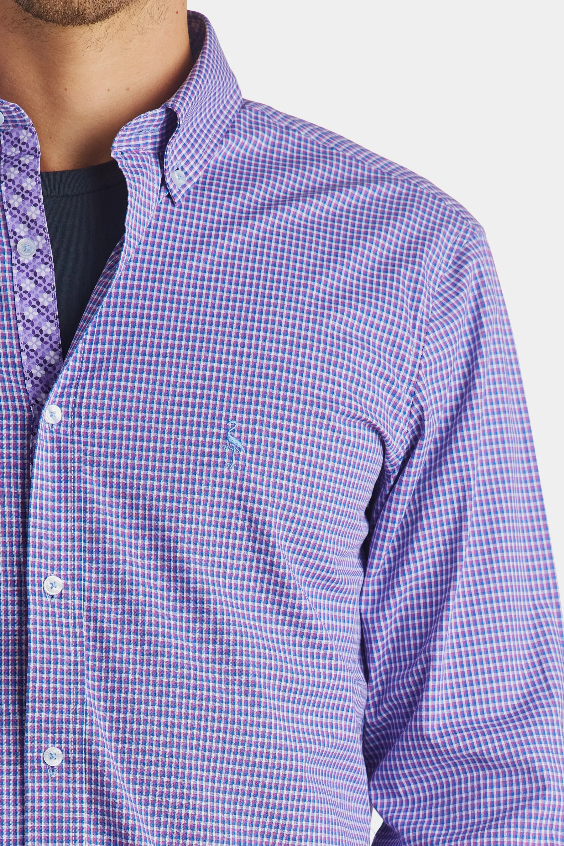 Micro Grid Check Long Sleeve Shirt