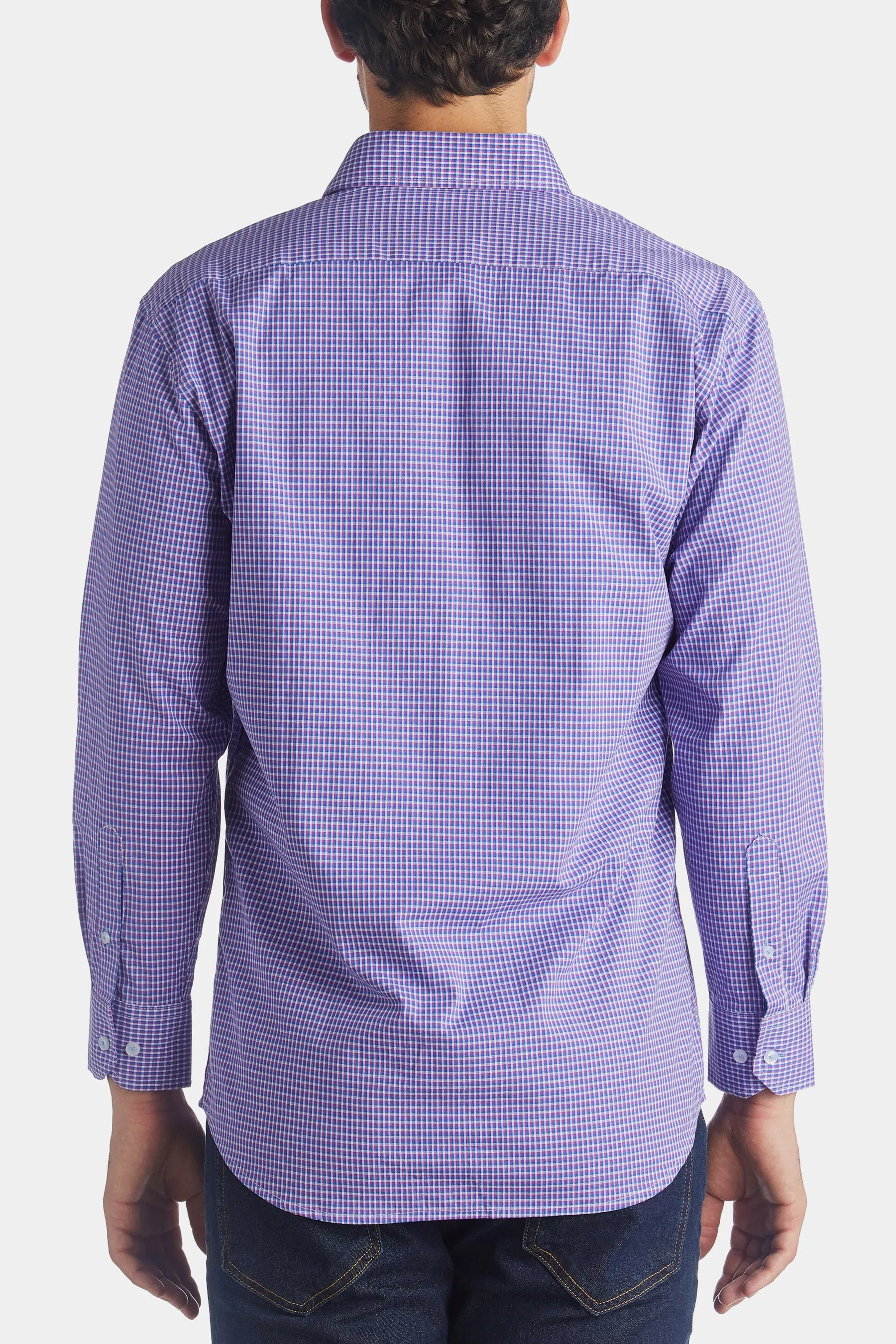 Micro Grid Check Long Sleeve Shirt