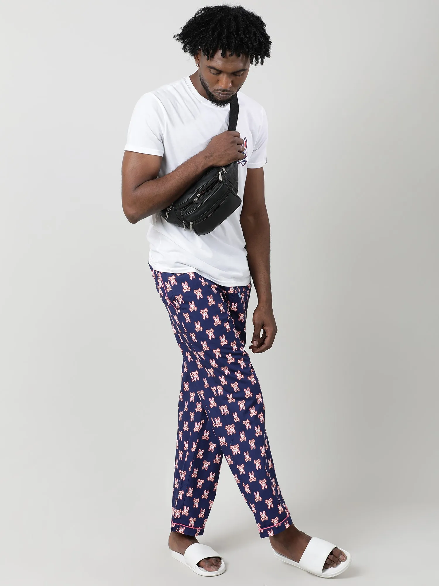 Navy Blue Cotton Joggers Pants