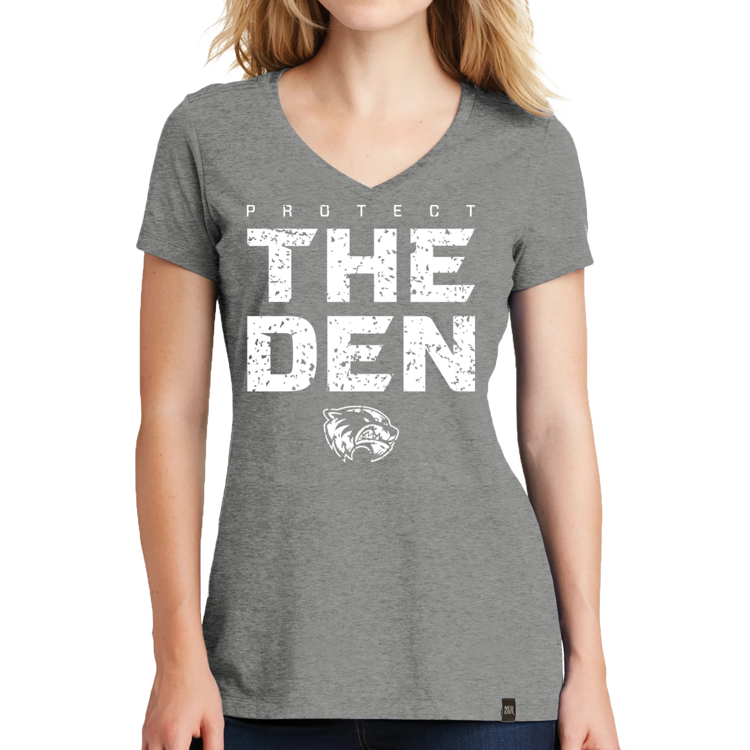 New Era Ladies Heritage Blend V-Neck Tee - Protect the Den