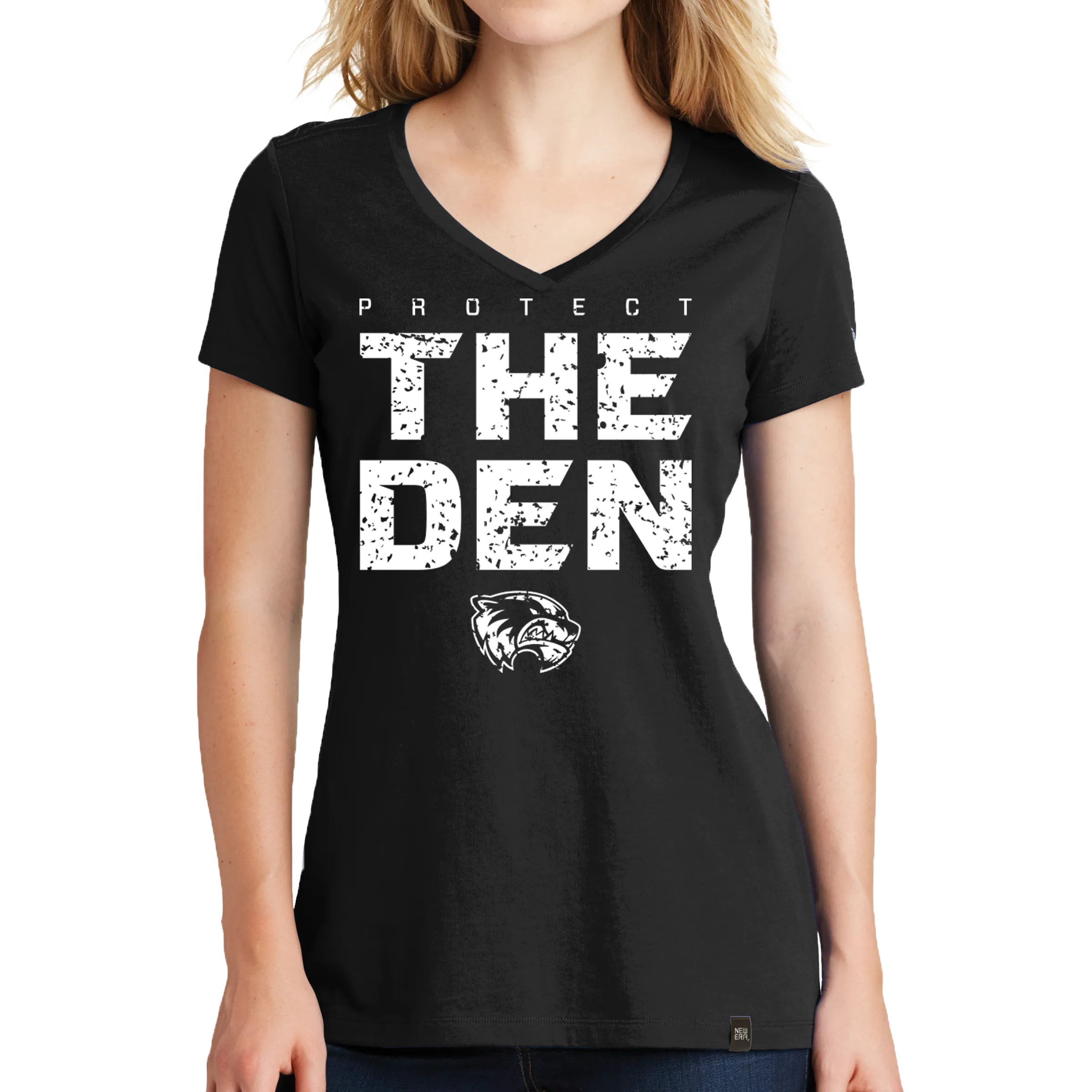 New Era Ladies Heritage Blend V-Neck Tee - Protect the Den