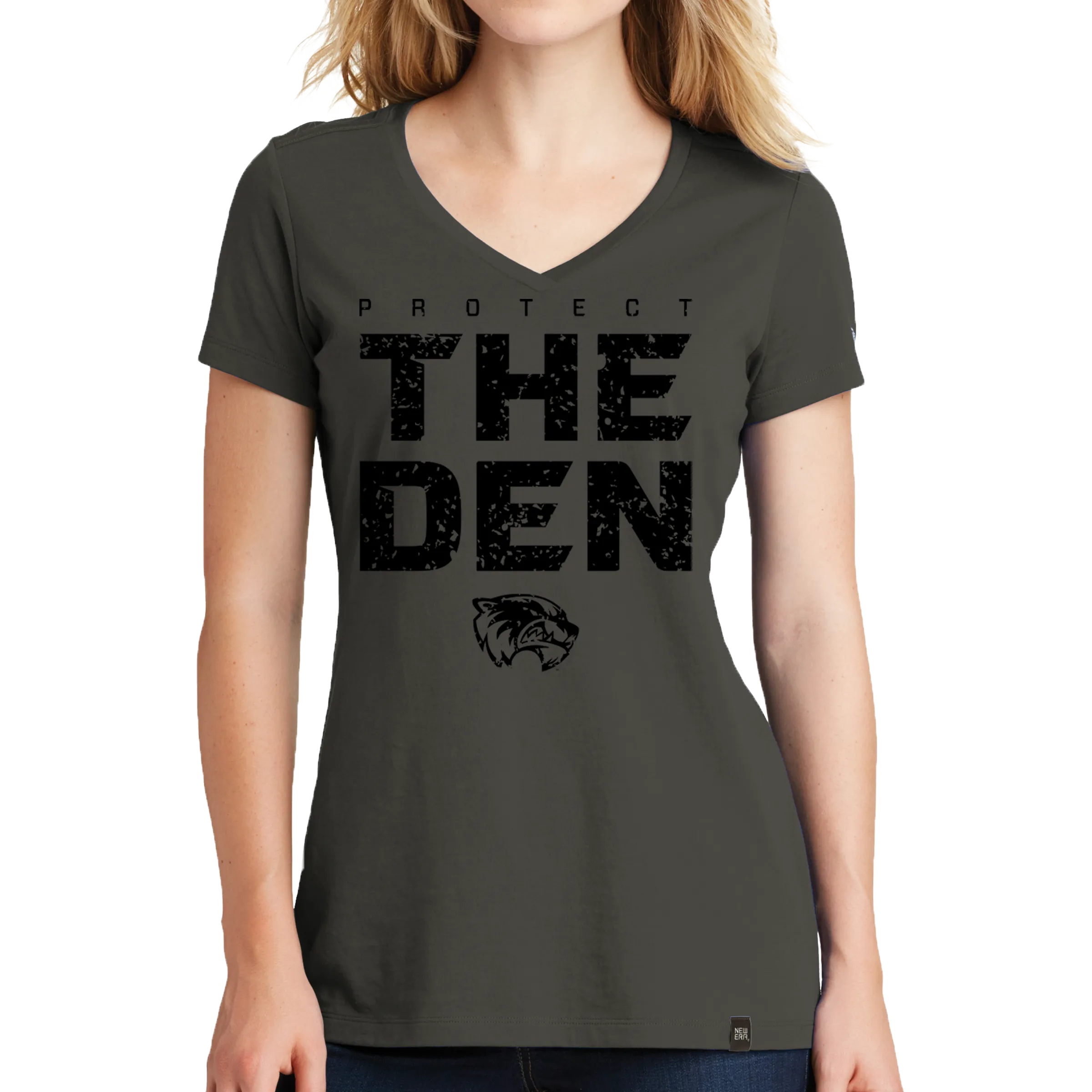 New Era Ladies Heritage Blend V-Neck Tee - Protect the Den