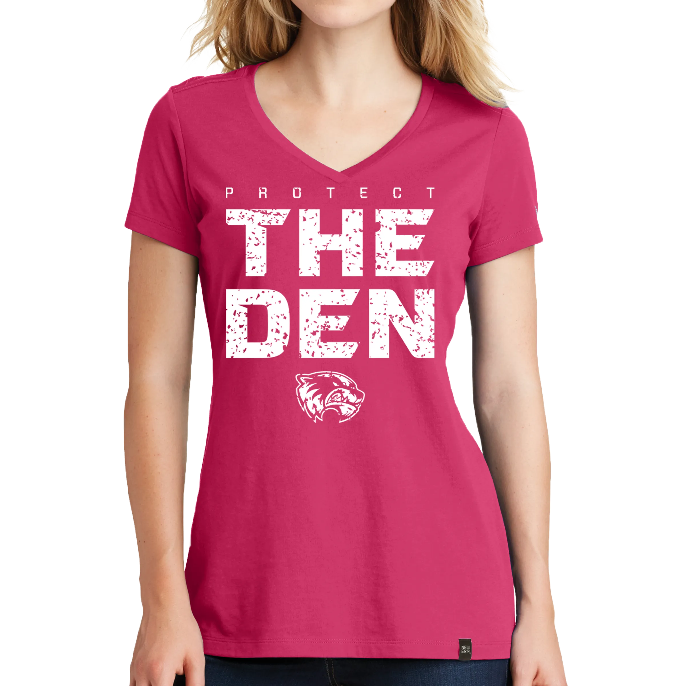 New Era Ladies Heritage Blend V-Neck Tee - Protect the Den