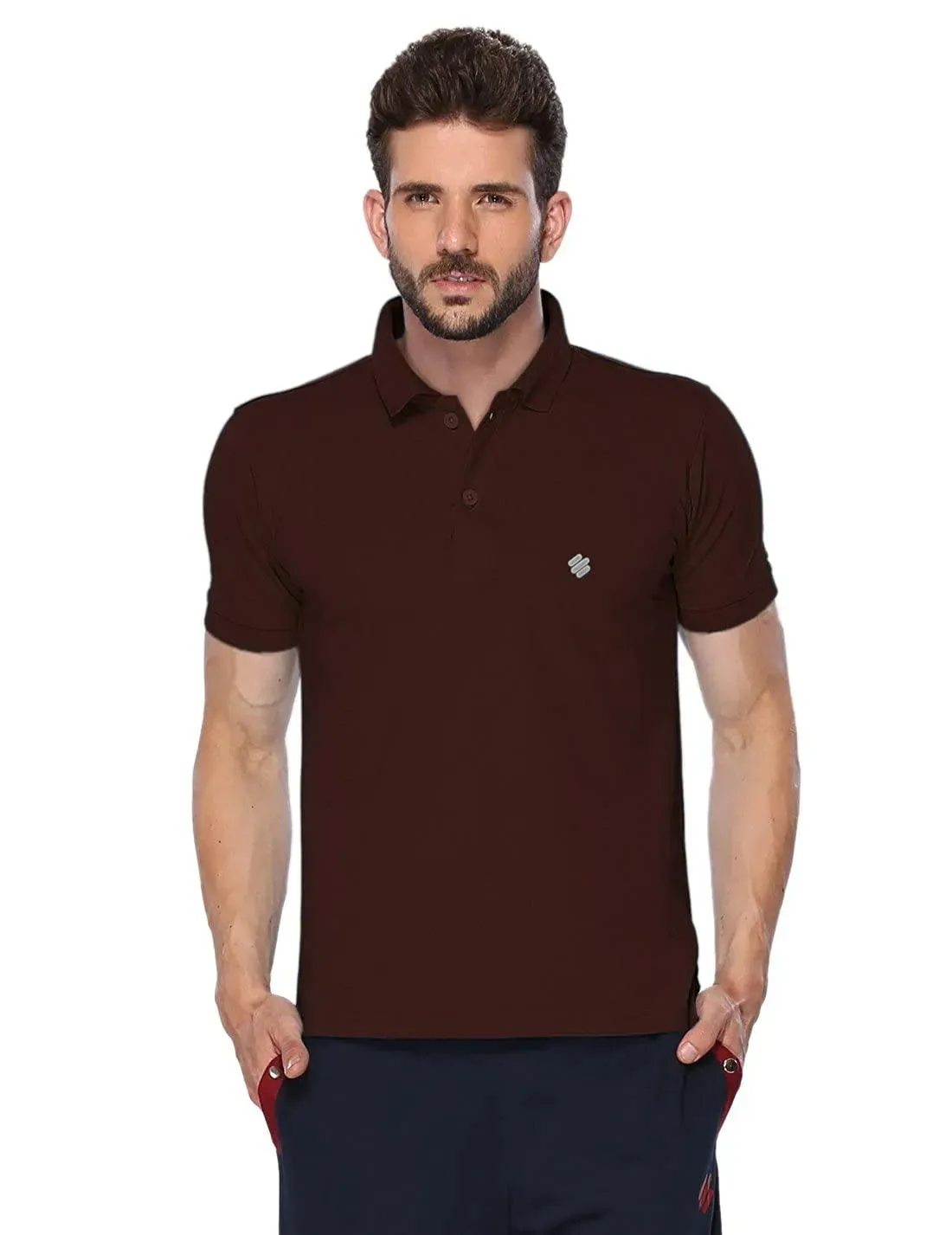 ONN Men's Cotton Polo T-Shirt (Pack of 2) in Solid Bright Blue-Coffee colours