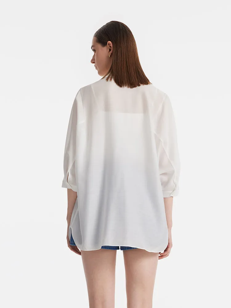 Oversized 3/4 Sleeves Women Shirt