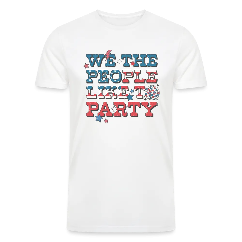 Patriotic Party Vibes: Tri-Blend Organic 4th of July Shirt with 'We the People Like to Party