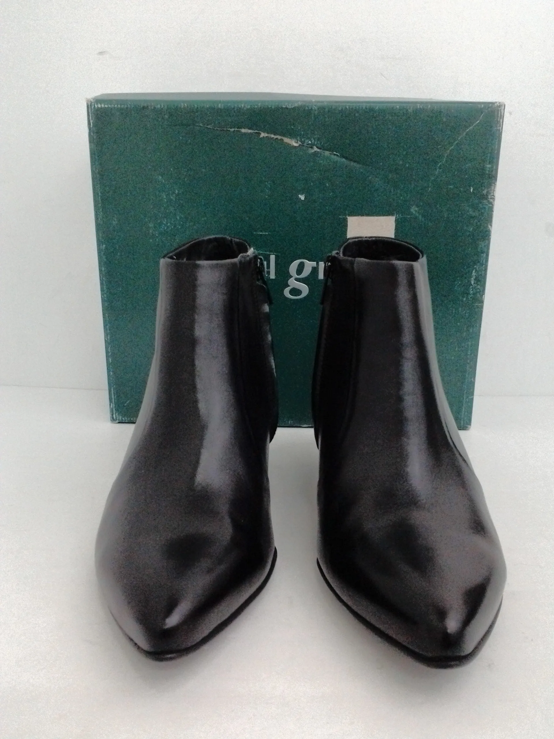 Paul Green Women's Teddy Heel Black Leather Booties Size 8