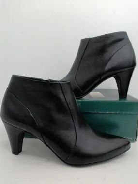 Paul Green Women's Teddy Heel Black Leather Booties Size 8