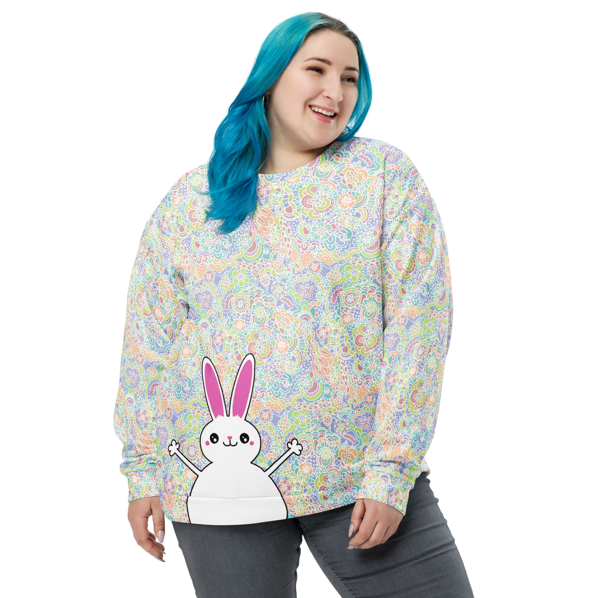 Peeking Bunny Sweatshirt (Adult XS-3XL)