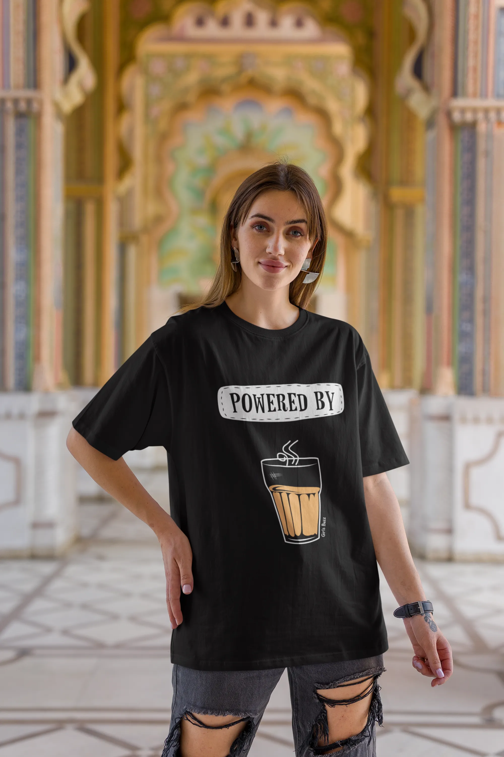 Powered By Chai Oversized T-shirt