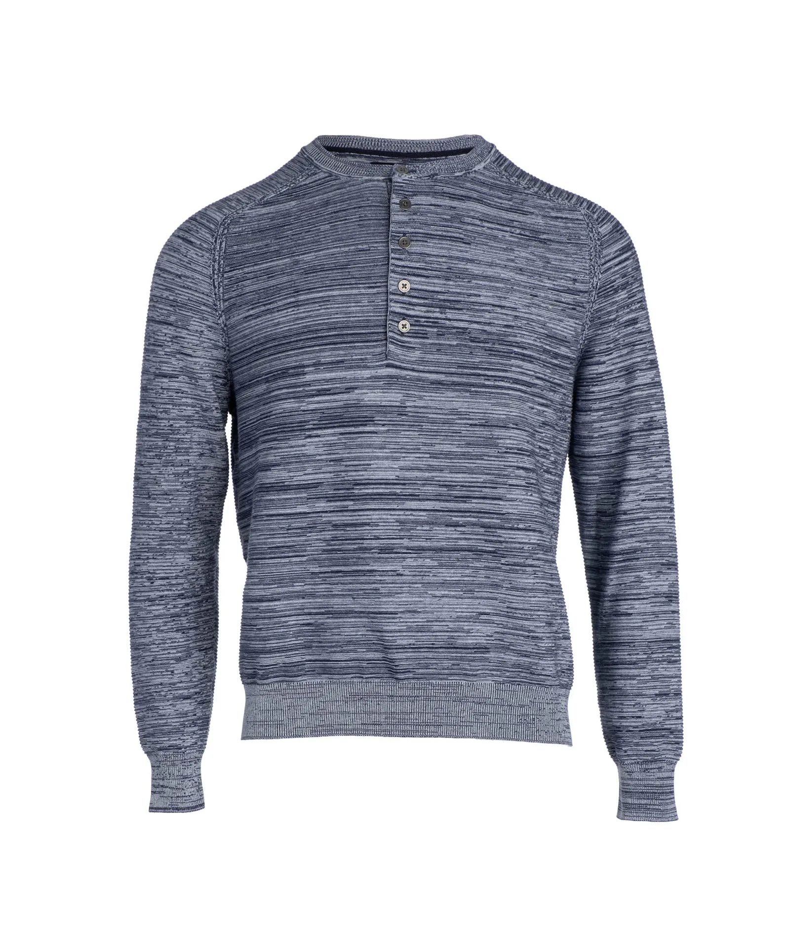 Textured Marl Button Henley