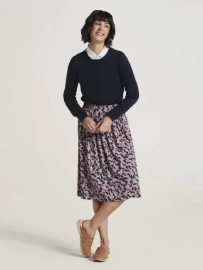 Thackery Lenzing™ EcoVero™ Printed Midi Skirt - Navy