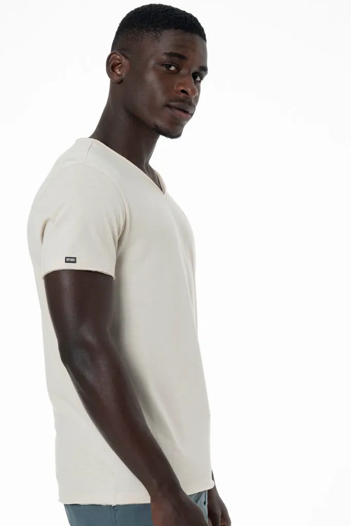 V-Neck T-Shirt _ 141370 _ Cement