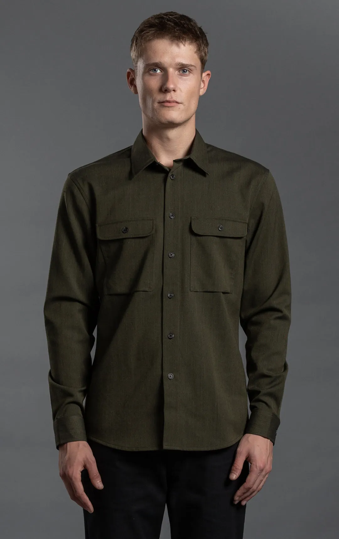 WOOL COTTON WORK SHIRT - CLEARANCE