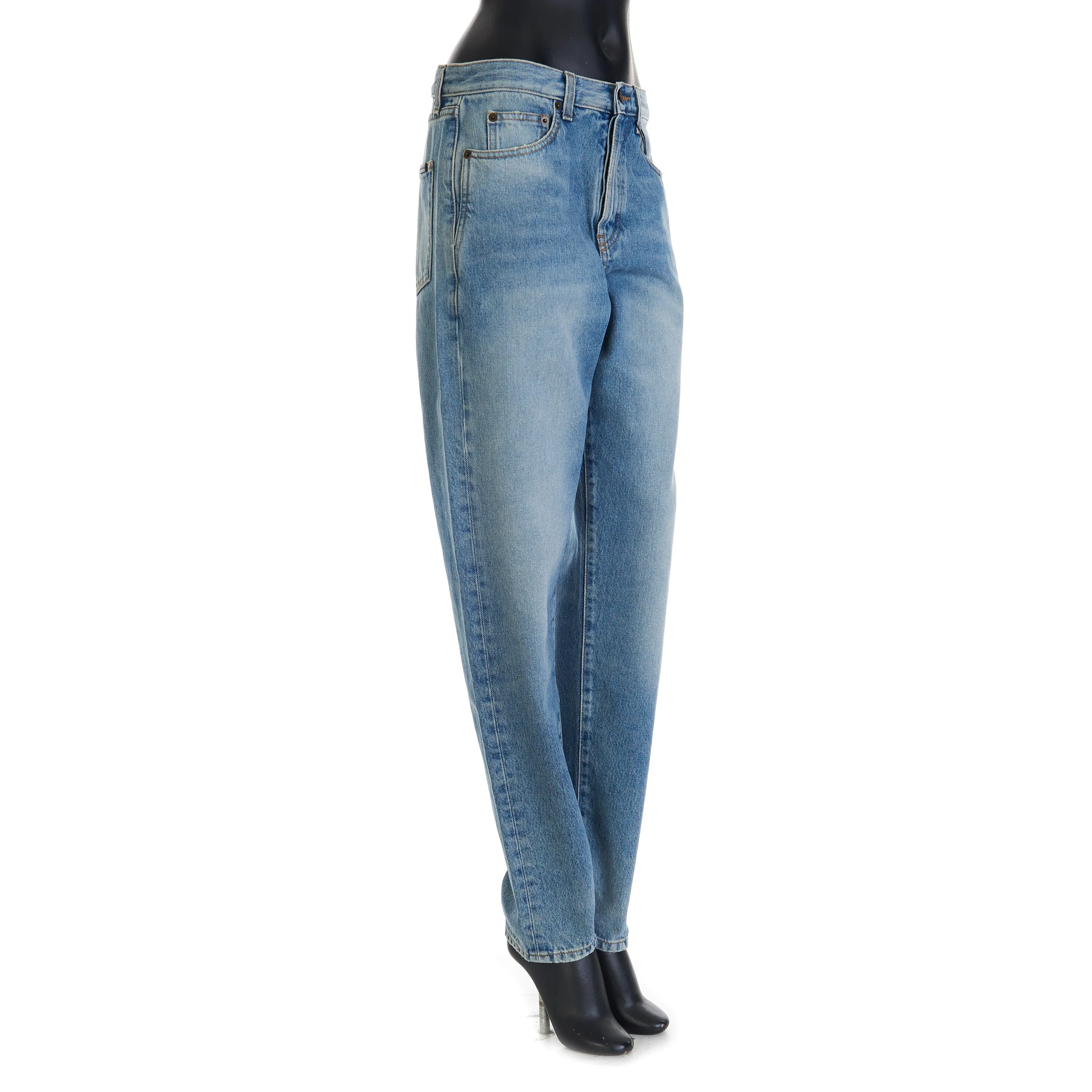 YSL High Waist Slim Fit Jeans In Pasadena Blue Denim