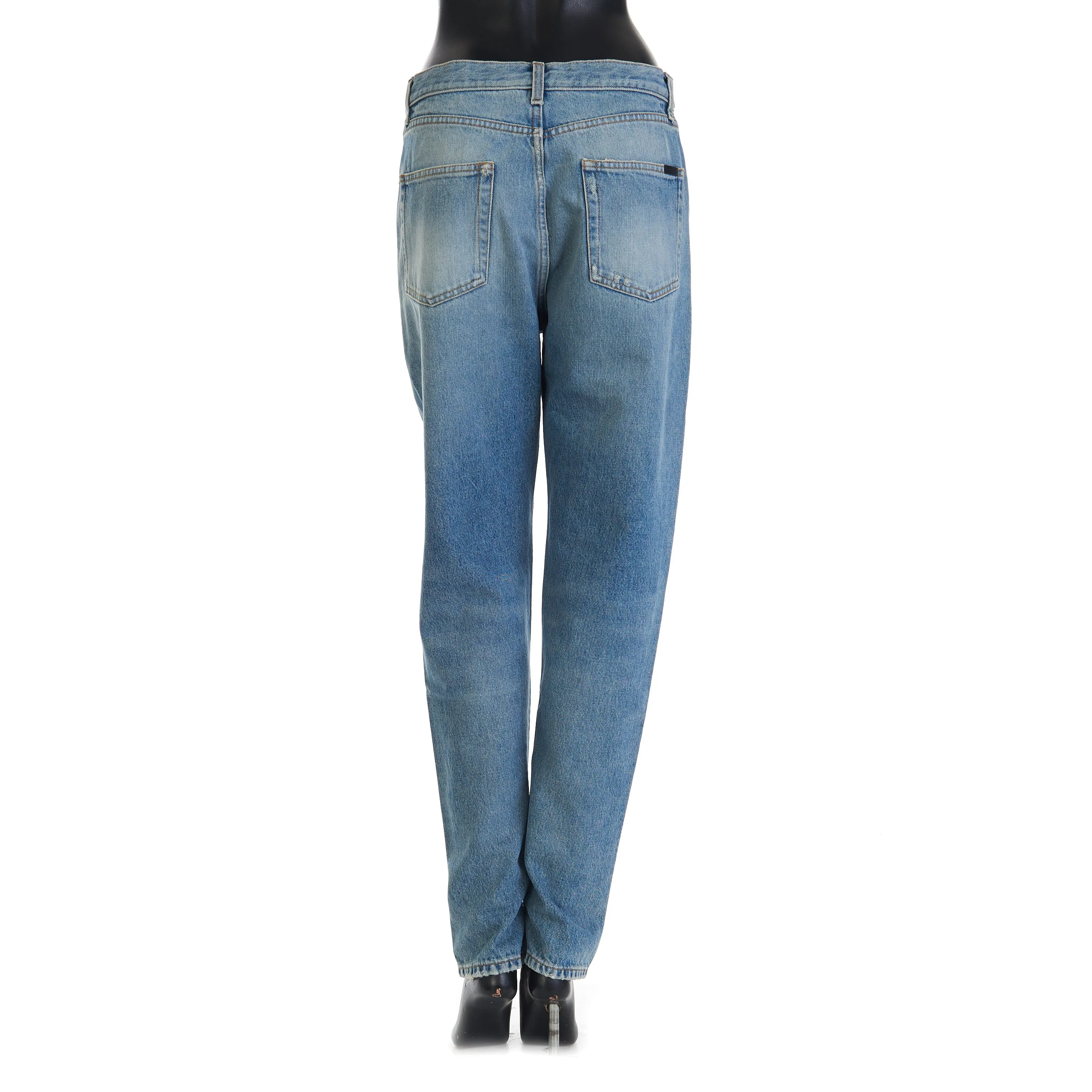 YSL High Waist Slim Fit Jeans In Pasadena Blue Denim