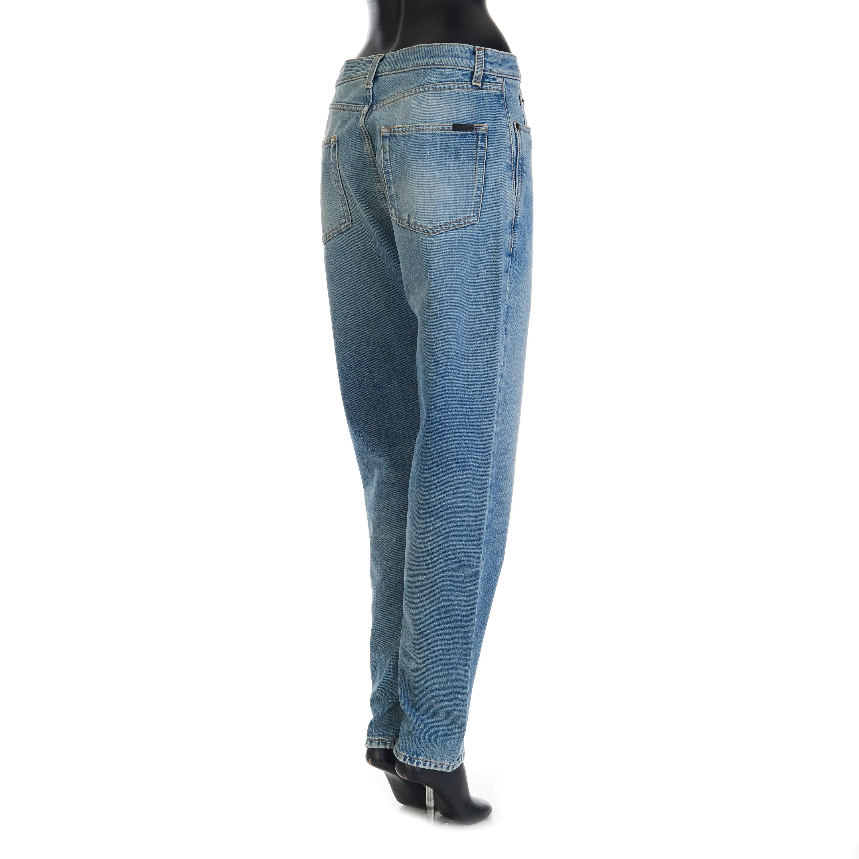 YSL High Waist Slim Fit Jeans In Pasadena Blue Denim