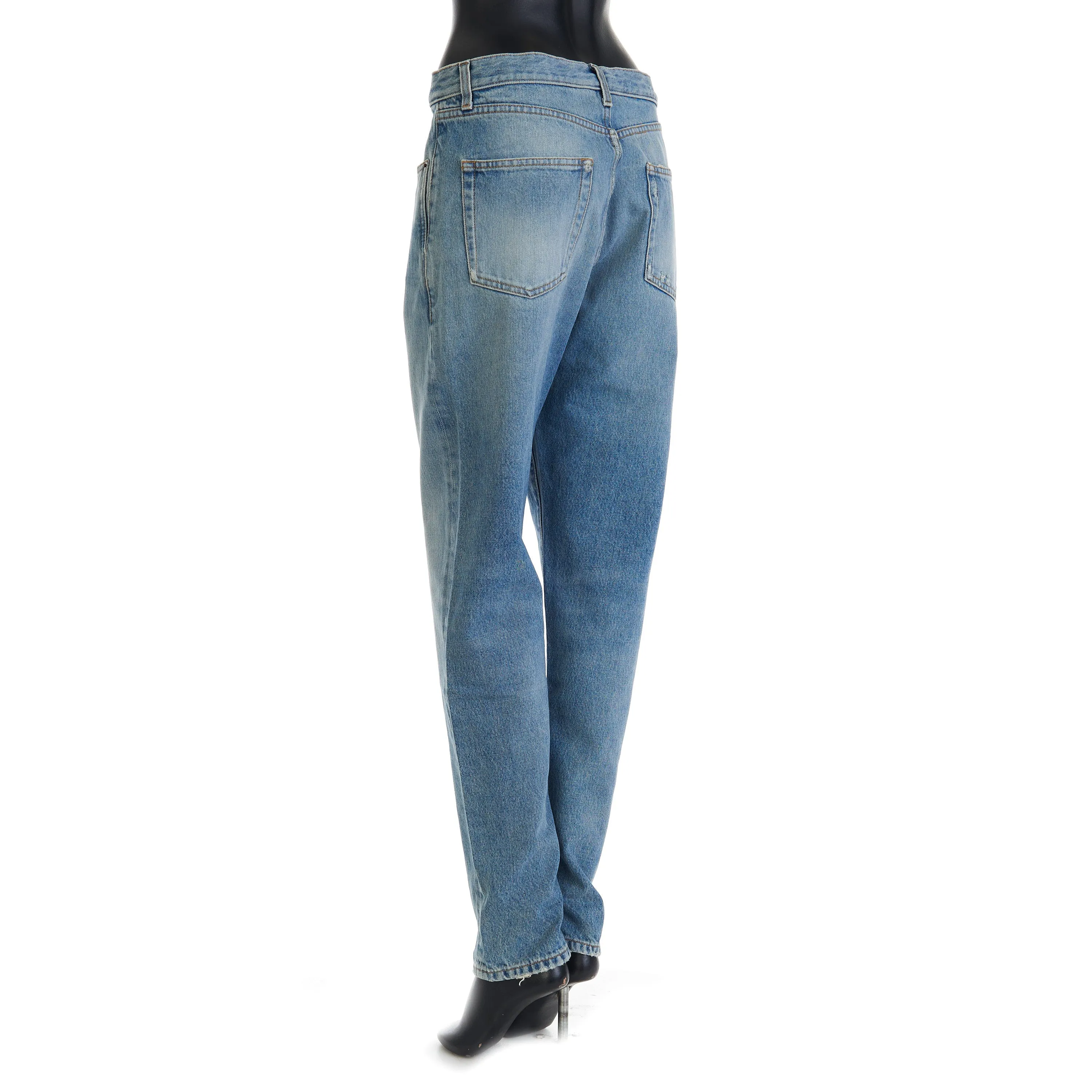 YSL High Waist Slim Fit Jeans In Pasadena Blue Denim